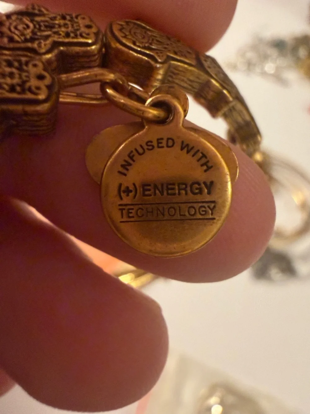Alex and Ani Gold Hamsa Link Stackable Bangle Bracelet - Picture 4 of 8